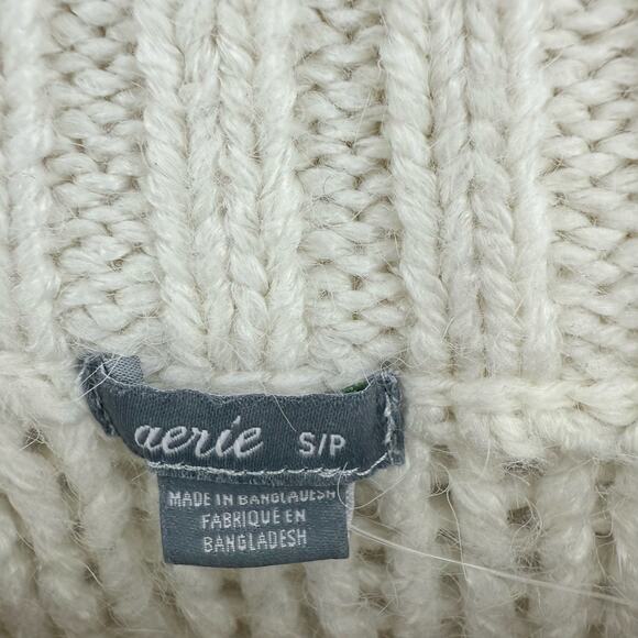 Aerie Chunky Knit Sweater Womens Small Ivory Cream Oversized Pullover Cozy Fall - Picture 3 of 4